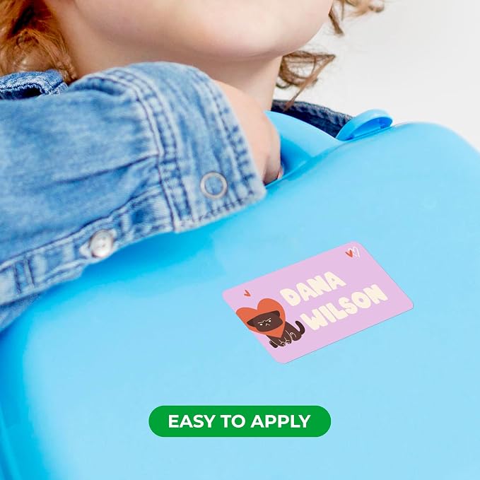 Personalized Name Tag Stickers for Kids | Cat Waterproof Labels for School - Image 6