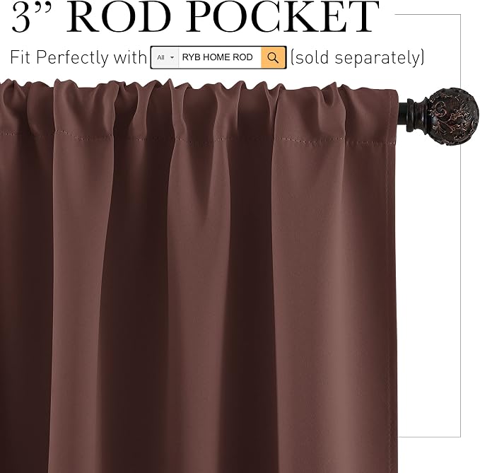 RYB HOME Small Curtains Blackout - Image 2