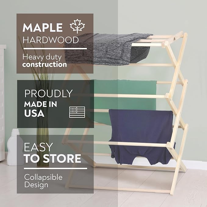 Pennsylvania Woodworks Premium American Maple Clothes Drying Rack - Image 2