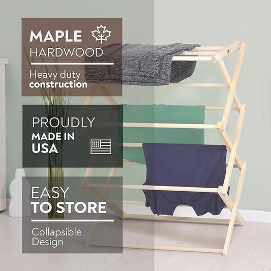 Pennsylvania Woodworks Premium American Maple Clothes Drying Rack - Image 2