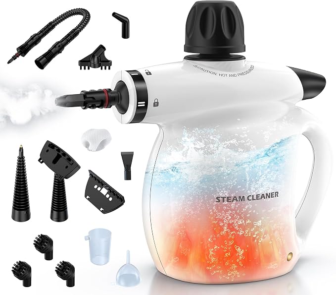 LABIGO Steam Cleaner, Pressurized Handheld 13pcs Multi-Purpose Natural Deep by LABIGO