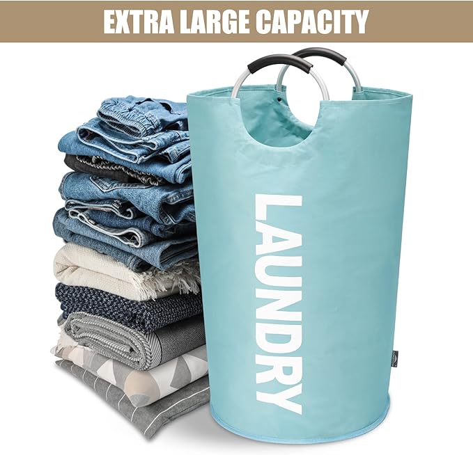 DOKEHOM 90L Large Laundry Basket, Collapsible Laundry Bag, Freestanding Tall - Image 6