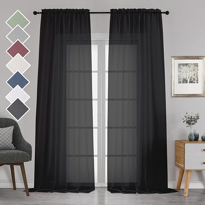 Chyhomenyc 2 Panels Extra Long Sheer Window Curtains 120 Inches Length by Chyhomenyc