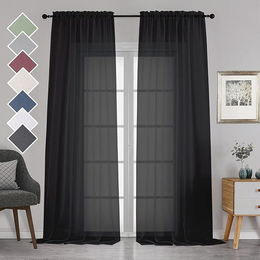 Chyhomenyc 2 Panels Extra Long Sheer Window Curtains 120 Inches Length by Chyhomenyc
