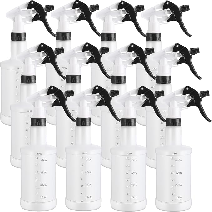 Eccliy 12 Pcs 16 Oz Plastic Spray Bottle, Adjustable Empty Reusable Sprayer by Eccliy