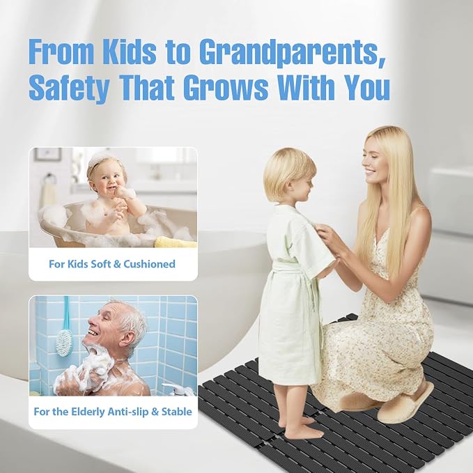 Shower Mat Non-Slip Bath Mat for Tub Floor & Stall - Image 8