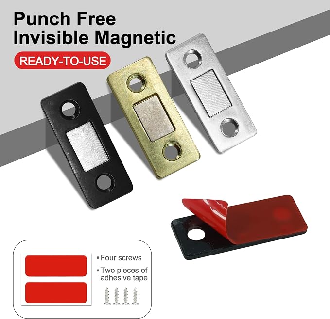 Cabinet Magnetic Catch, 6 Pack Black Ultra Thin Magnetic Cabinet Door Catch - Image 7