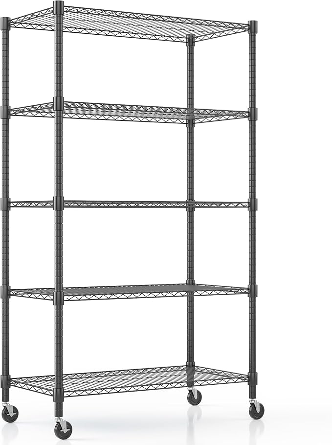 Himimi 5-Tier Heavy Duty Steel Wire Rack Storage Shelving, Adjustable Metal by Himimi