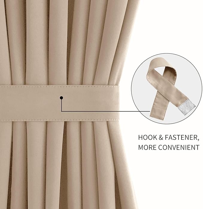 DWCN French Door Curtains – Rod Pocket Thermal Blackout Curtain - Image 2