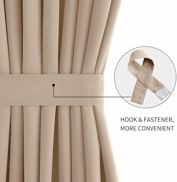 DWCN French Door Curtains – Rod Pocket Thermal Blackout Curtain - Image 2