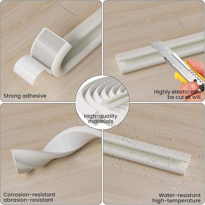 V Shape Foam Weather Stripping Door Frame Seal Strip 2Pcs×26FT White, Draft - Image 3