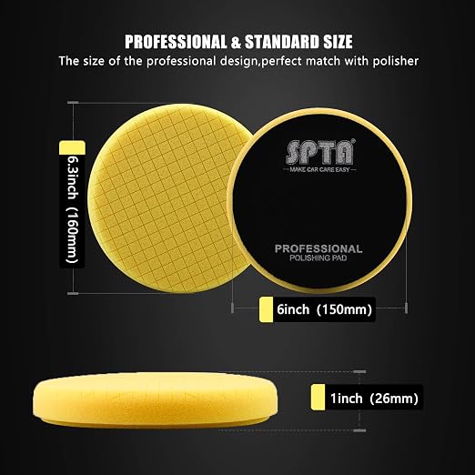 Yellow Medium Cut Pad, Polishing and Waxing -FPTSS6Y - Image 2
