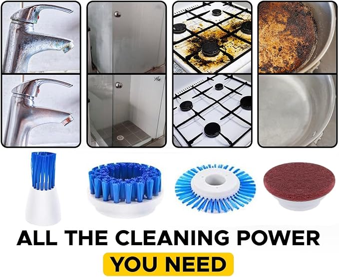 Electric Scrubber Power Cordless, Portable 360 Handheld Washing Cleaning Machine - Image 3