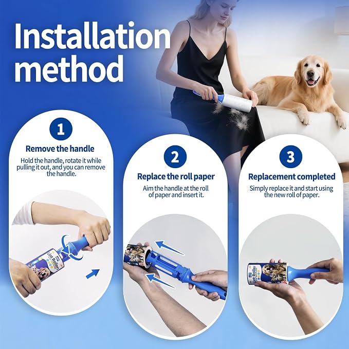 lint Rollers for pet Hair Extra Sticky Heavy Duty Lent Roller for Dog and Cat - Image 8