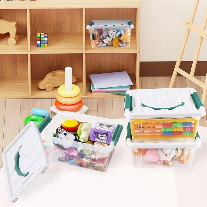 6 Quart Plastic Stackable Storage Latch Bins - Image 6