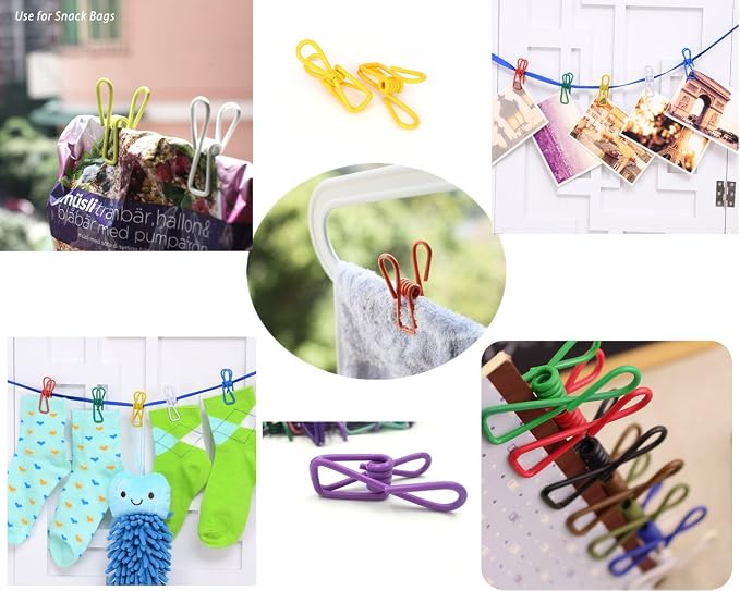 30 Pcs 2 Inch 10 Different Random Colors Chip Clips, PVC Coating High - Image 3