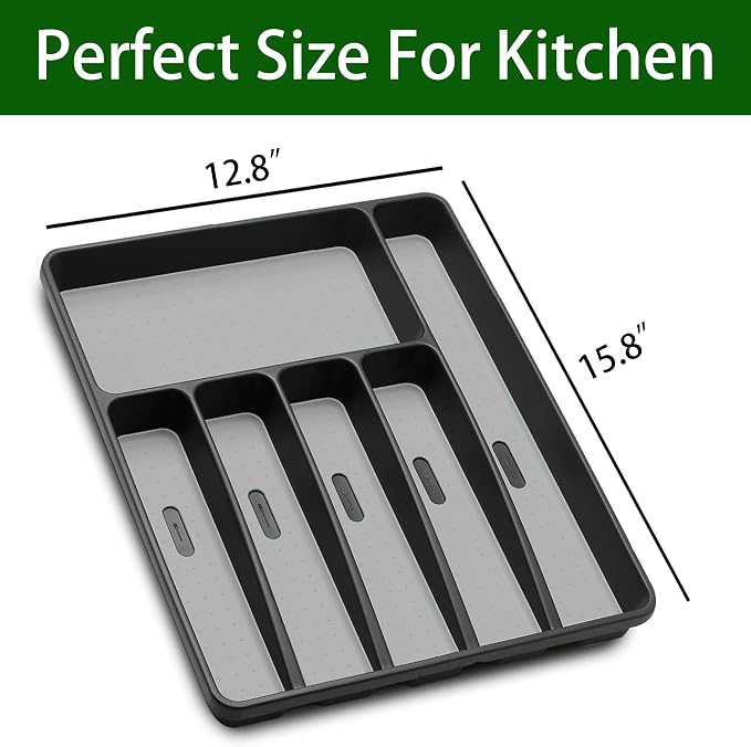 Silverware Organizer Utensil Organizer Holder Kitchen Drawer Organizer Plastic - Image 3