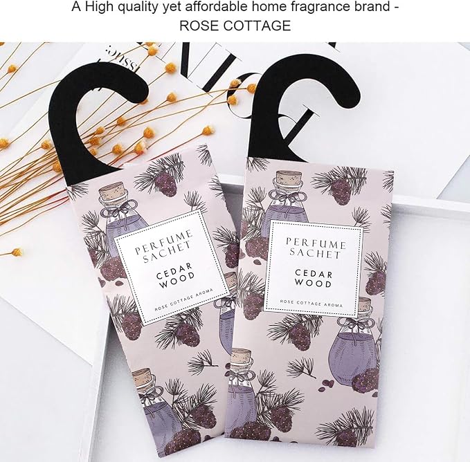 ROSE COTTAGE Large 12 Packs Cedar Wood Hanging Closet Deodorizer Air Freshener - Image 6