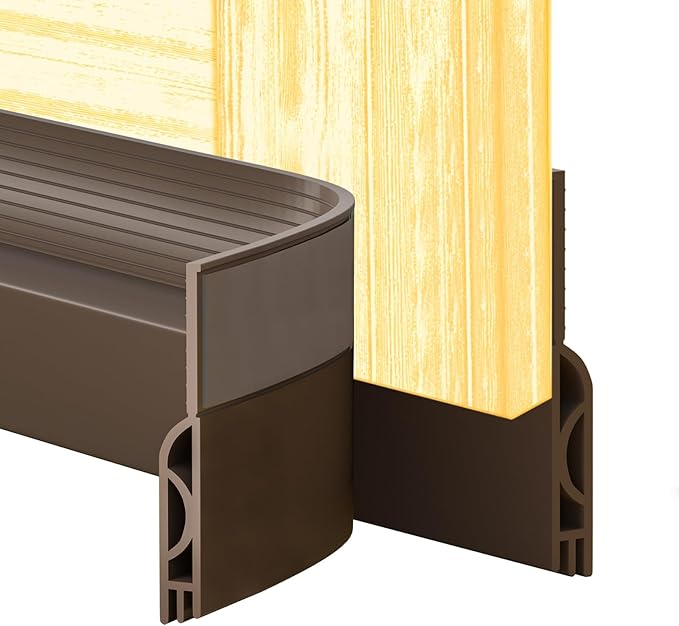 Door Draft Stopper, Door Sweep for Bottom of Doors, Weather Stripping Seal by Zibian
