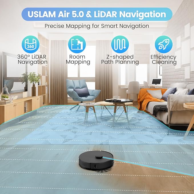 AIRROBO Robot Vacuum and Mop Combo, Self-Emptying, 60-Day Capacity, Home Mapping - Image 4