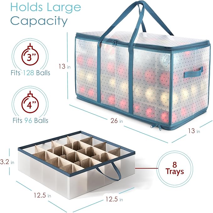 Hearth & Harbor Large Christmas Ornament Storage Box - Image 4
