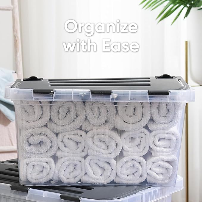 Superio Storage Bins with Lids, Stackable Totes, BPA Free, Odor Free, Organizer - Image 5