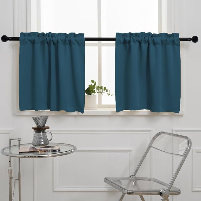 Pickluc Cafe Curtain 30 Inches Length, Rod Pocket Kitchen Curtain, Short by PICKLUC