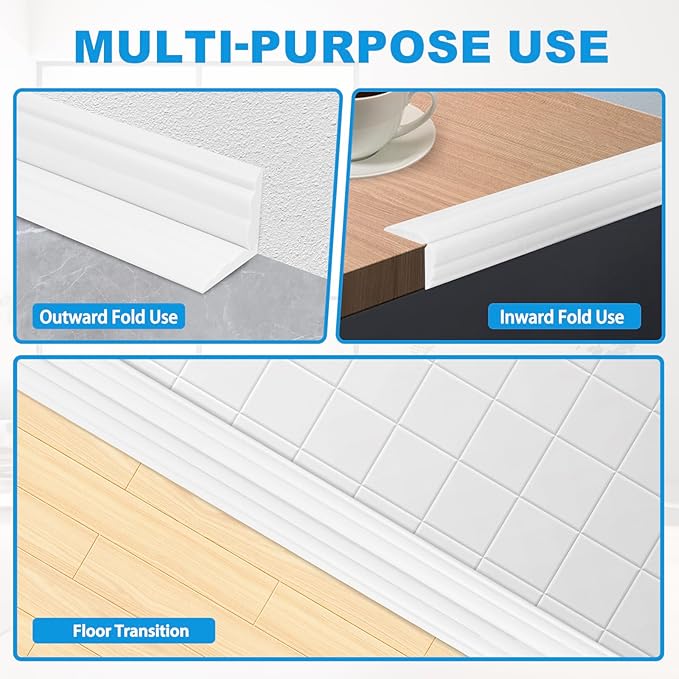 Wall Corner Protector Peel and Stick Corner Trim Molding Flexible Inside & - Image 3
