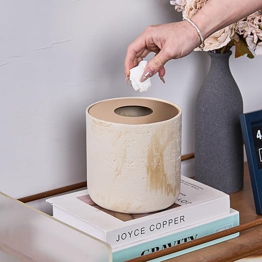 Natural Travertine Textures Mini Trash Can - Image 3