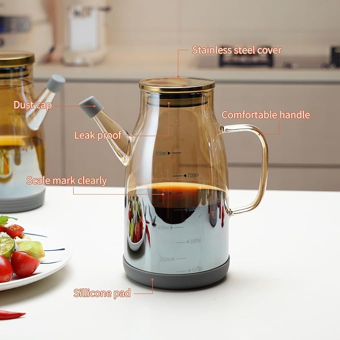 Large Glass Oil Dispenser Bottle - Image 3