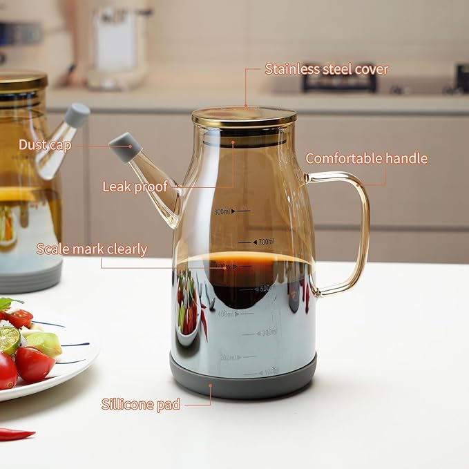 Large Glass Oil Dispenser Bottle - Image 3