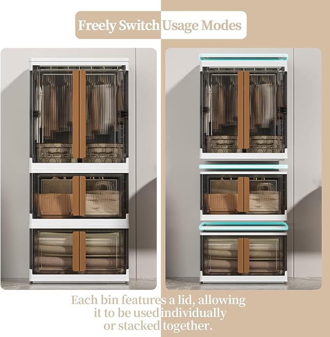 HAIXIN Closet Organizers and Storage, 77.6 Gal Stackable Bins, Wardrobe - Image 6