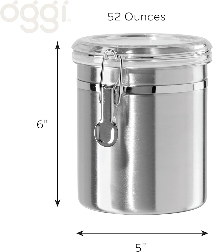OGGI Stainless Steel Kitchen Canister 52 fl oz - Image 5
