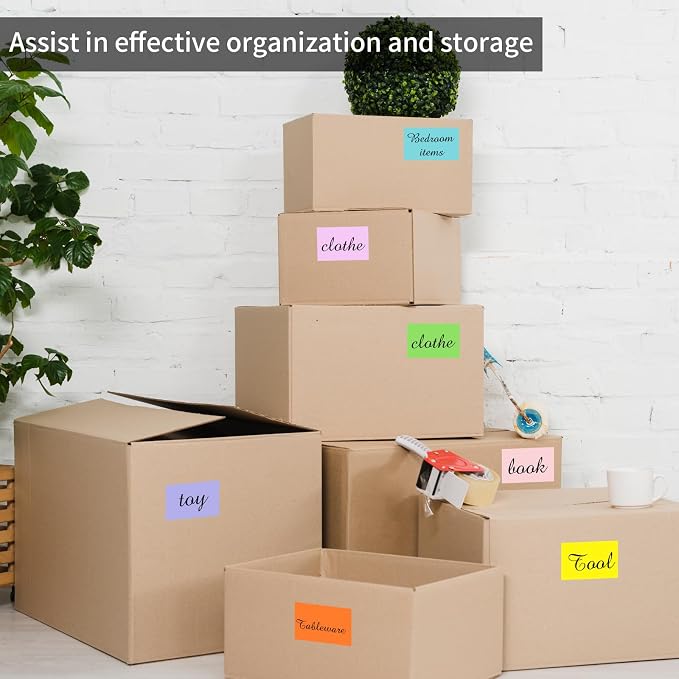 STARLIBOO Colored Labels Stickers, 3 x 2 Inch Rectangular Moving Labels - Image 6