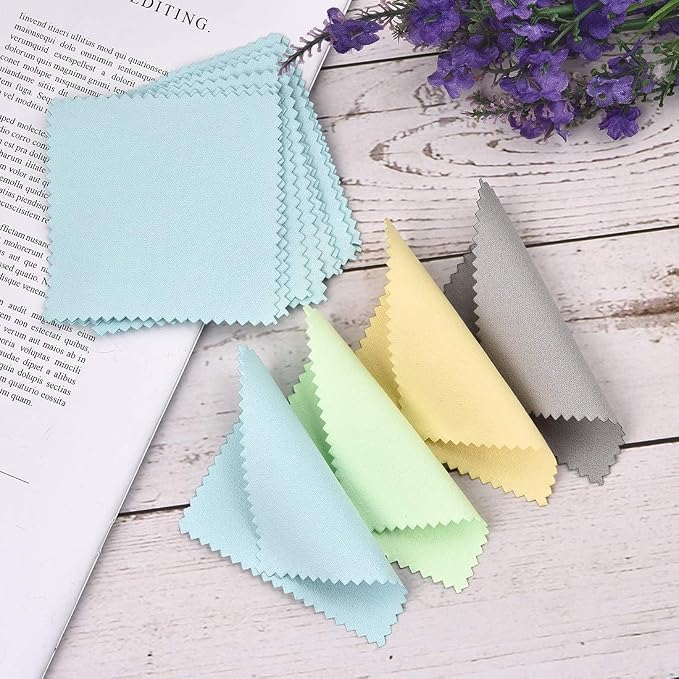 SEVENWELL 50pcs Jewelry Cleaning Cloth Mediumturquoise Polishing Cloth - Image 6