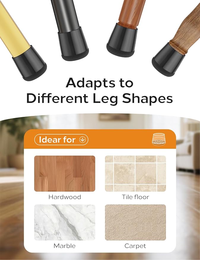 24-Pack Silicone Chair Leg Floor Protectors - Image 6