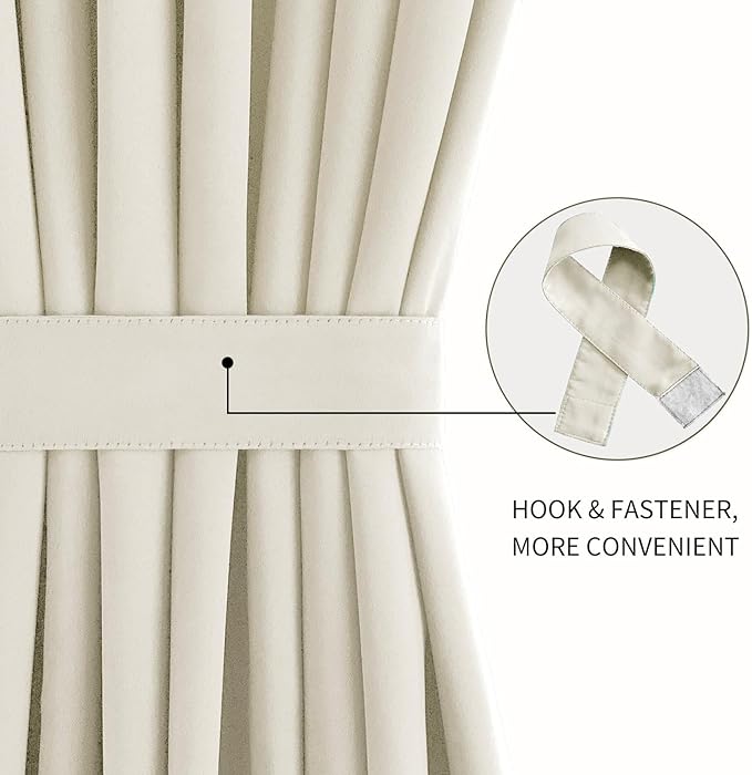 DWCN French Door Curtains – Rod Pocket Thermal Blackout Curtain - Image 2