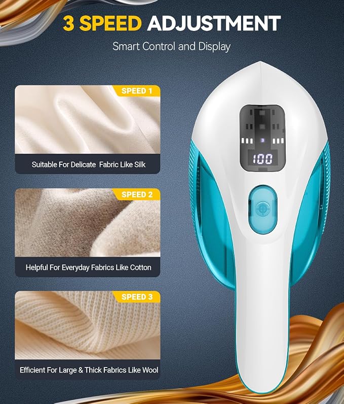 Rechargeable Fabric Shaver and Lint Remover, 3-Speed Adjustable Sweater Shaver - Image 4