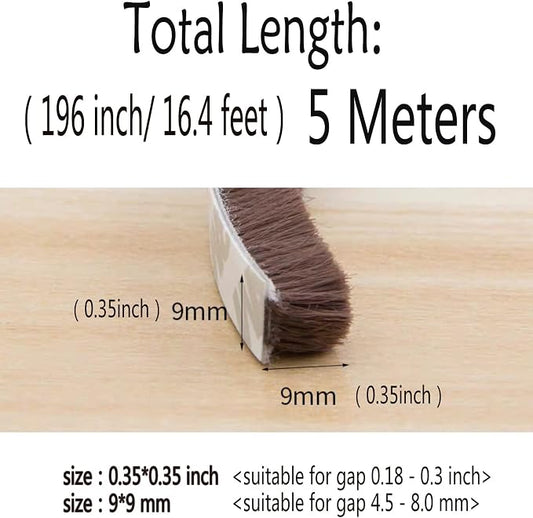 Weather Stripping Brush for Sliding Windows/Doors Frame Side, Pile Self - Image 2