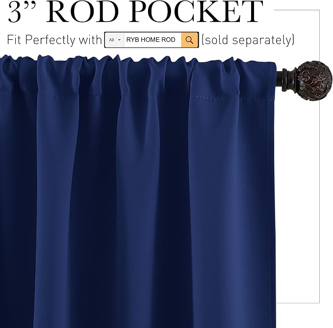 RYB HOME 45 inch Length Curtains - Image 2