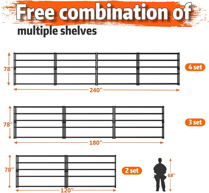 Storage Shelves Heavy Duty, 5-tier Adjustable Metal Industrial Utility Shelf - Image 7