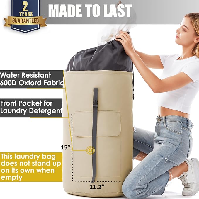 Heavy Duty Laundry Bag 115L, Sturdy Laundry Backpack Bag Extra Large, Dorm Room - Image 2