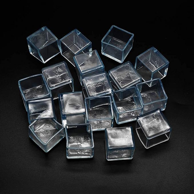 Still Awake 16 Pcs Transparent Square PVC Rubber Leg Tips Furniture Floor - Image 5