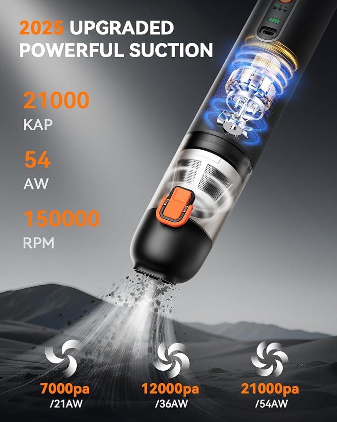 Car Vacuum, Handheld Vacuum Cordless - Image 3