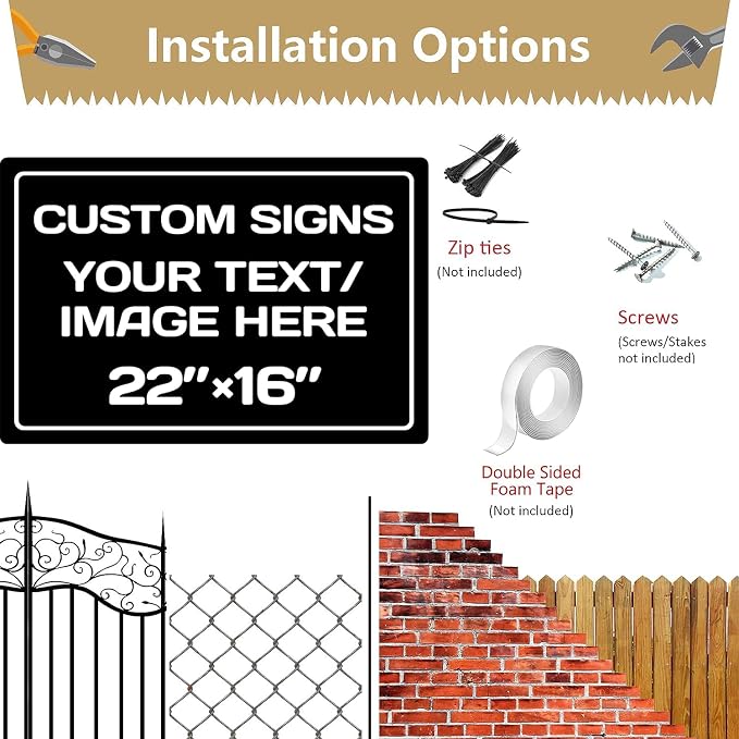 custom metal sign, Aluminum Weatherproof Metal Sign Multiple Sizes Custom - Image 4