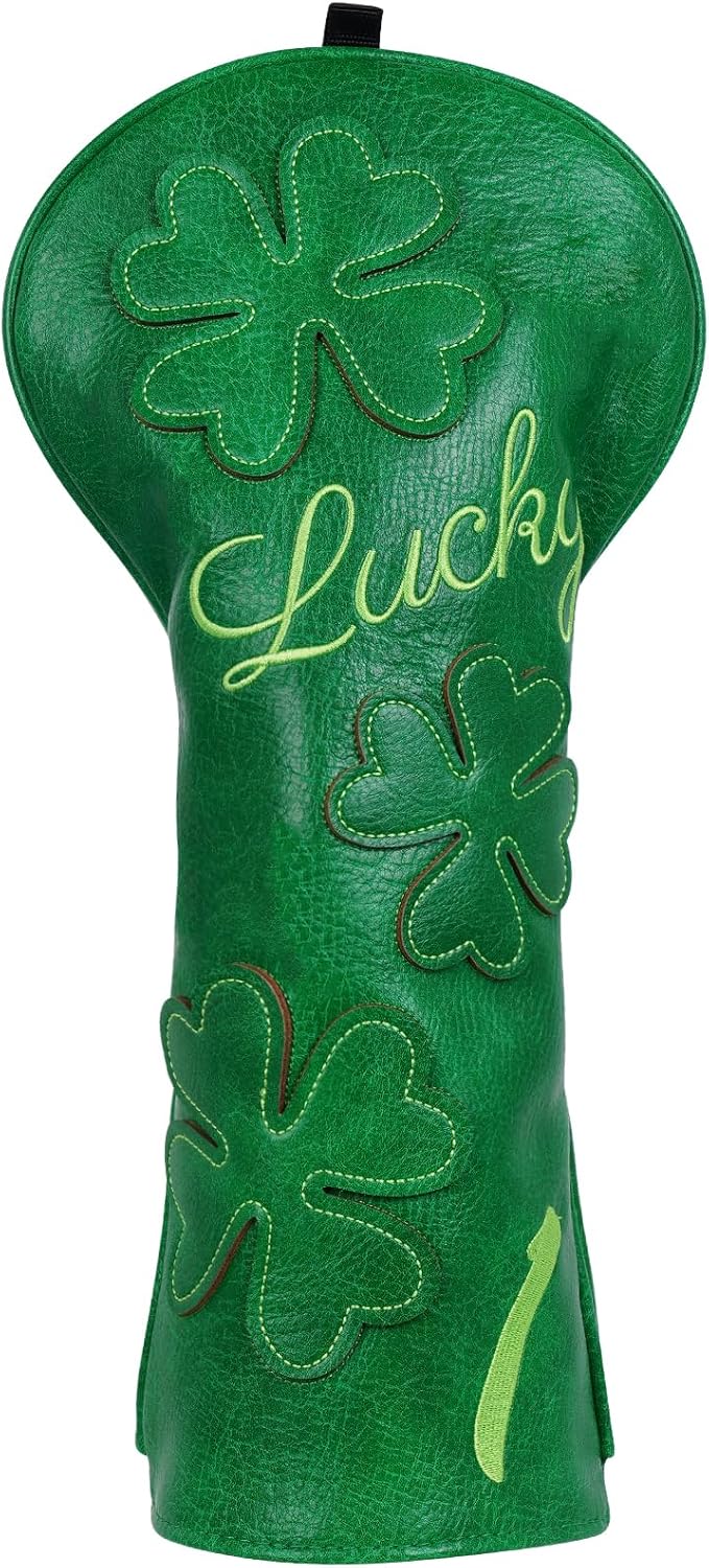 Golf Headcovers Golf Club Head Covers Four Leaf Clover Good Luck Charm by BigTeeth