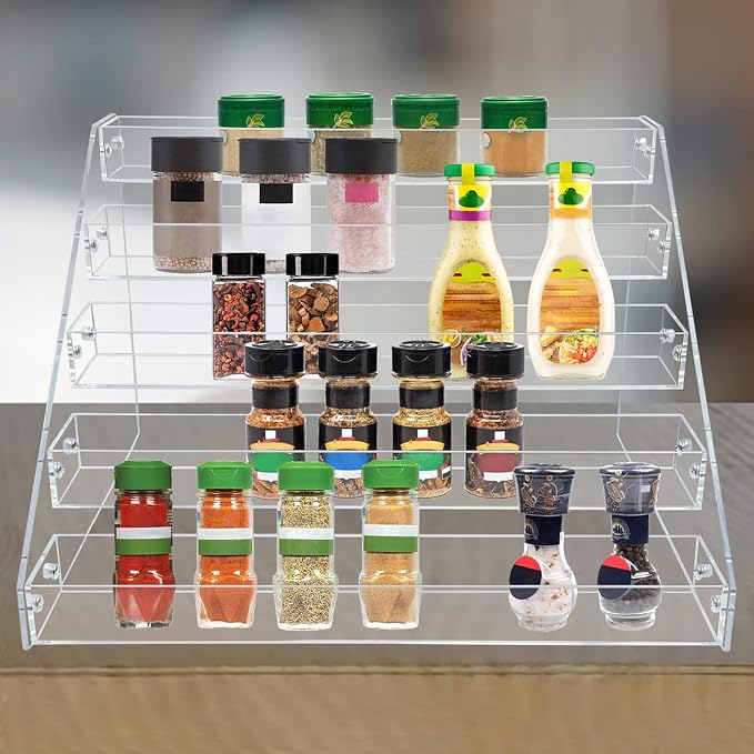 PMMASTO Tiered Spice Rack, Seasoning Organizer, Kitchen Organization and Storage - Image 6