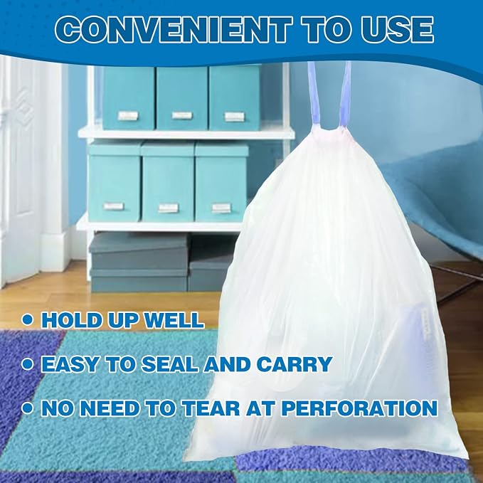 8 Gallon Trash Bags Drawstring 1.2 Mil - Image 5
