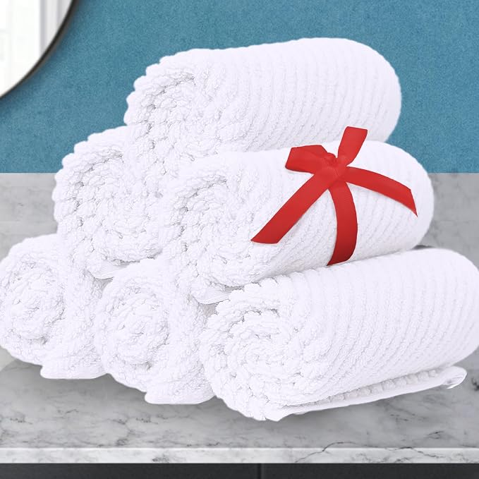 White Washcloths for Bathroom by VOOVAMOVAS
