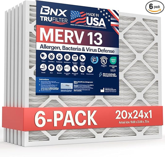 BNX TruFilter 20x24x1 Air Filter MERV 13 by BNX